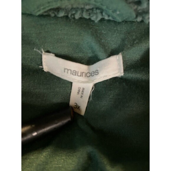 Maurices Womens Sz 3X Sleeveless Zip Up Green Fleece Vest - Picture 9 of 12